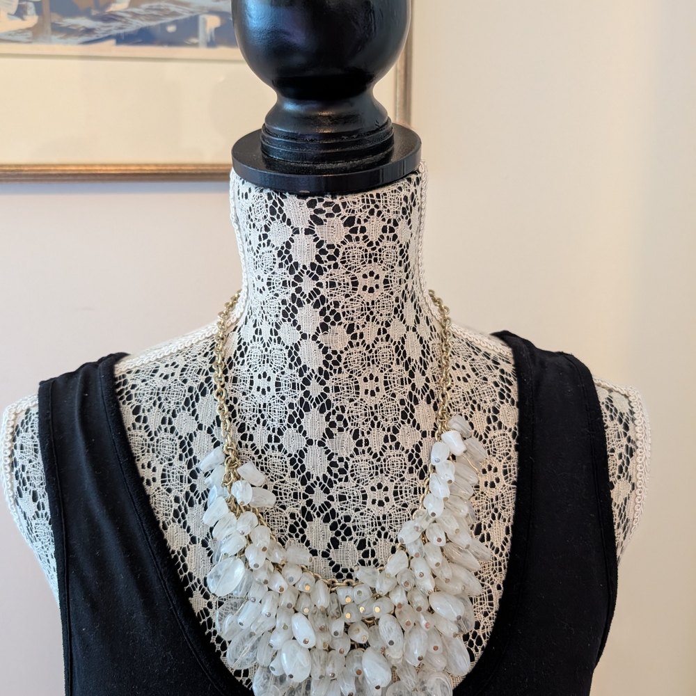 Chunky White and Gold Necklace